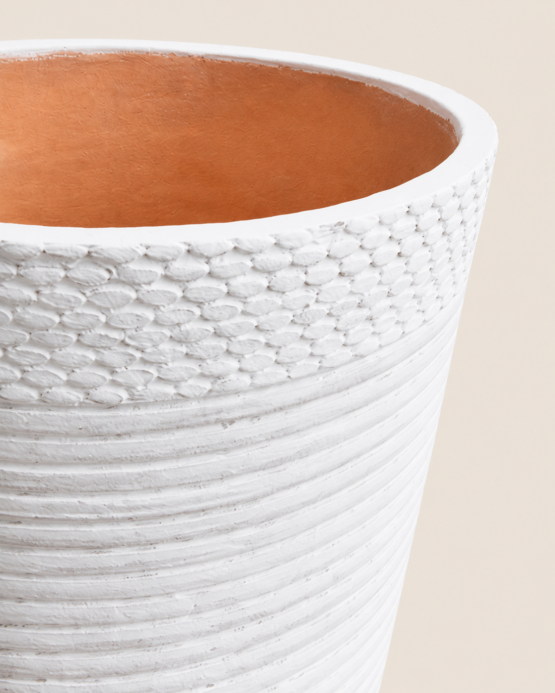 Bambaya Ribbed Clay Planter — handcrafted African outdoor by Kibethis  in Kenya (view 3)