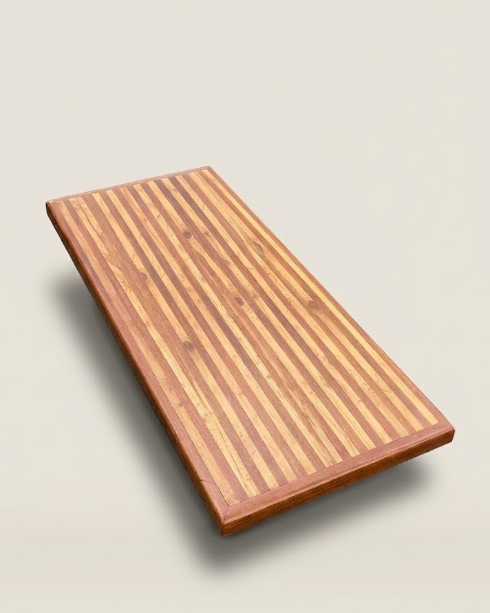 stiriped coffee table cross leg Kijito — handcrafted African furniture by El Mundo Furniture in Kenya (view 3)