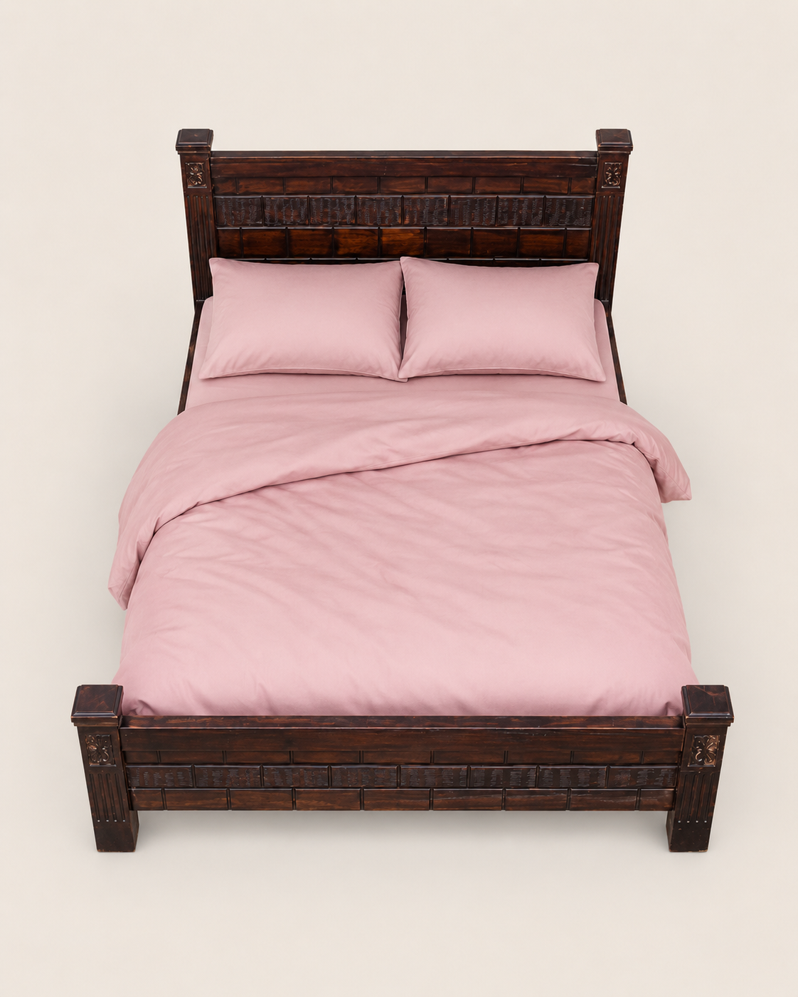 6 by 6 Sungura Wood Bedframe — handcrafted African furniture by Harries furniture  in Kenya