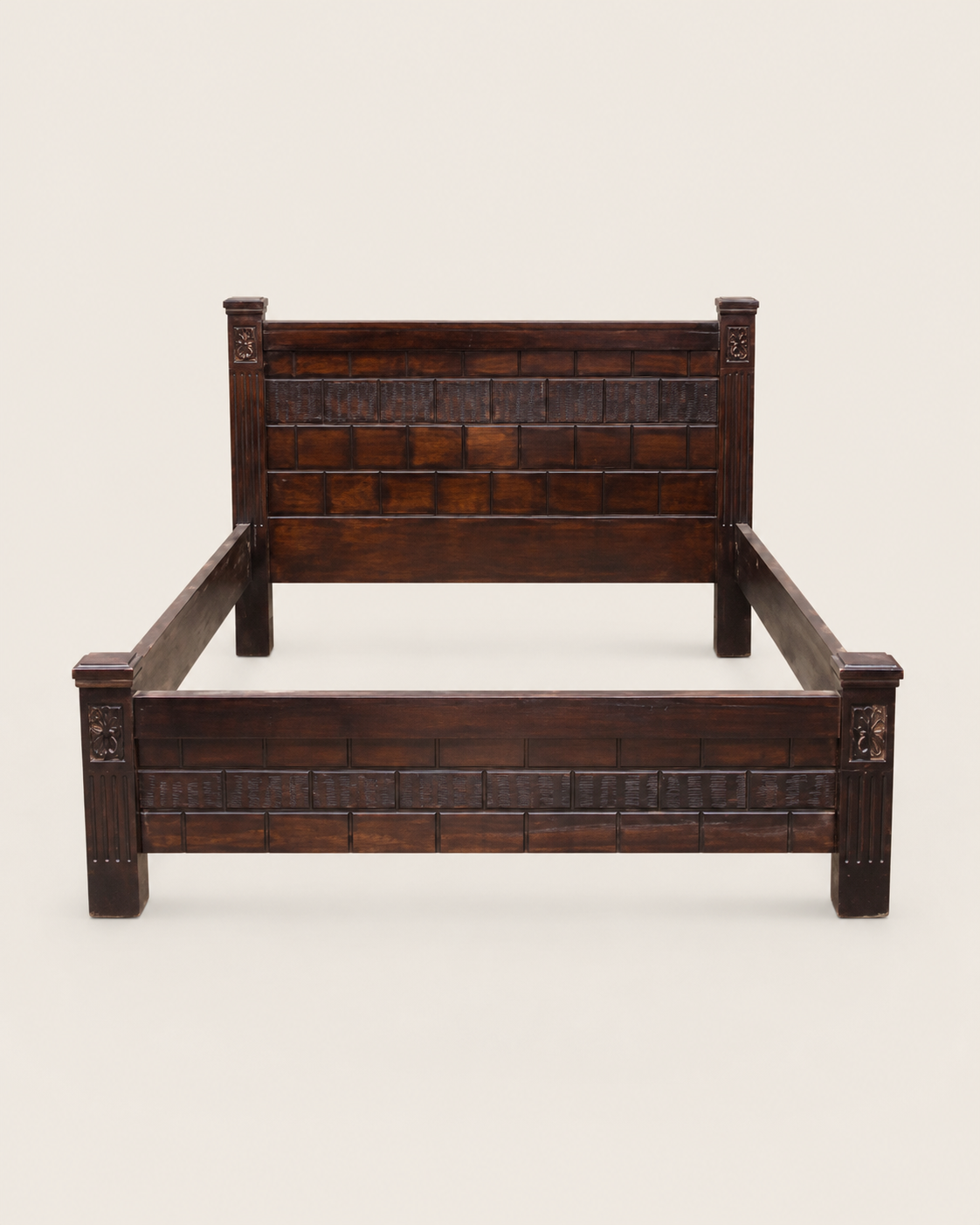 6 by 6 Sungura Wood Bedframe — handcrafted African furniture by Harries furniture  in Kenya (view 2)