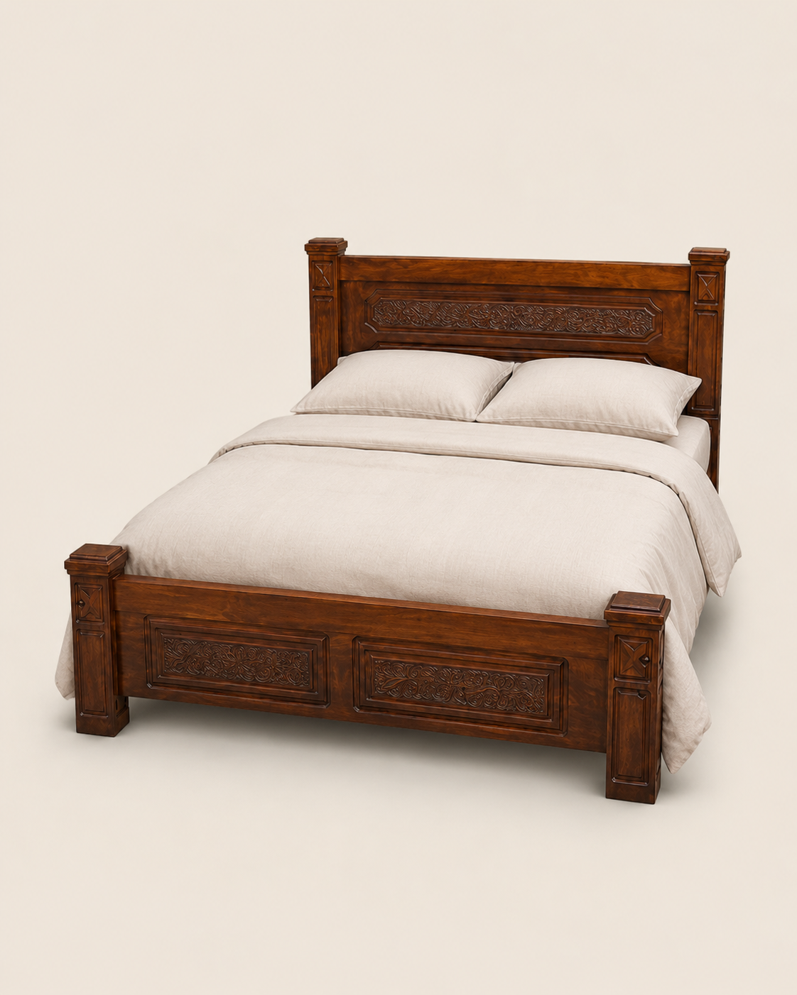 5 by 6 Nyundo Bed Frame — handcrafted African furniture by Kim's furniture in Kenya