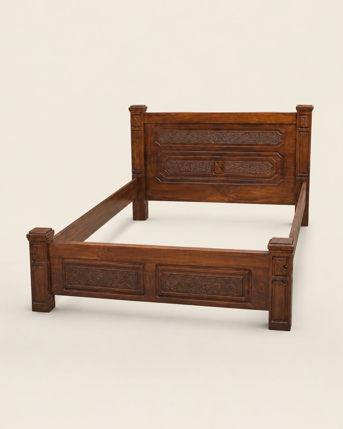 5 by 6 Nyundo Bed Frame — handcrafted African furniture by Kim's furniture in Kenya (view 2)