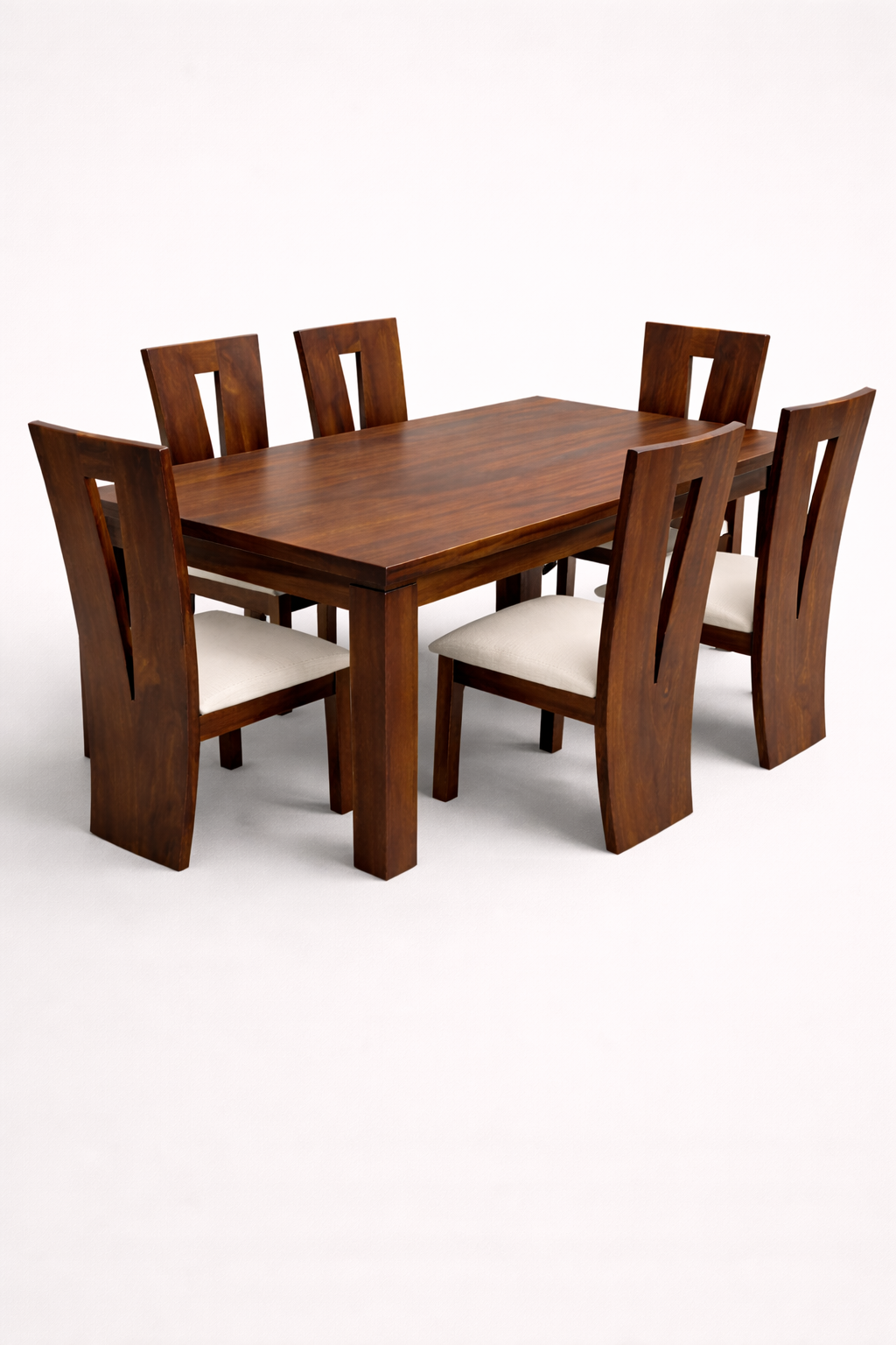 Mahiri Mahogany 6-Seater Dining Set — handcrafted African furniture by Cozy lifestyle furniture  in Kenya