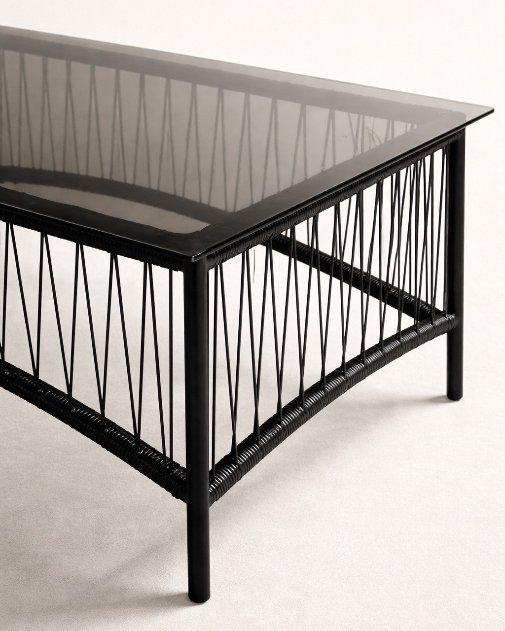 Olive glass & steel Table: Msingi Console — handcrafted African furniture by Zidanekisilu148 in Kenya (view 3)
