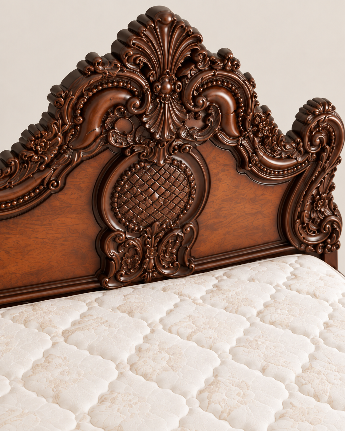 5by6 Carved Mahogany Bed — handcrafted African furniture by Top class modern furniture  in Kenya (view 2)