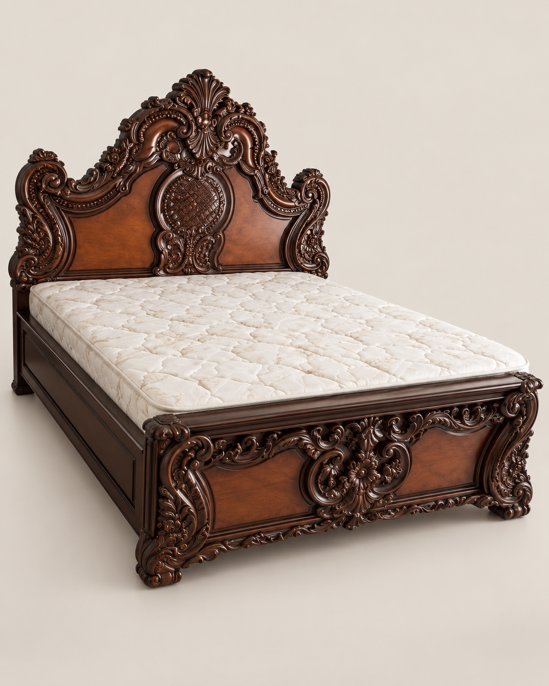5by6 Carved Mahogany Bed — handcrafted African furniture by Top class modern furniture  in Kenya (view 4)