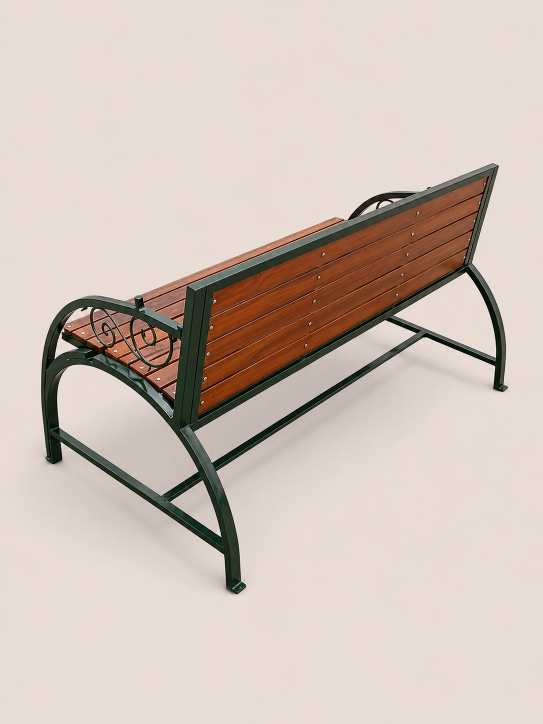 Fofora Hardwood Park Bench — handcrafted African outdoor by Unique metals sliders in Kenya (view 2)