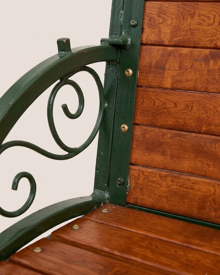 Fofora Hardwood Park Bench — handcrafted African outdoor by Unique metals sliders in Kenya (view 3)