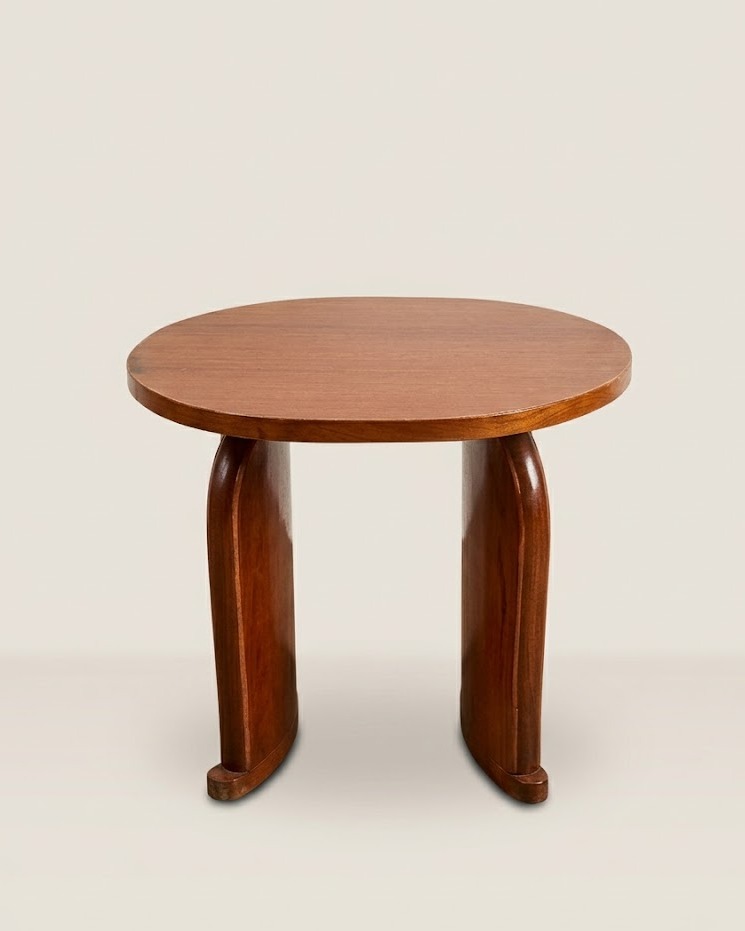 Mvule Round, curved leg stool — handcrafted African furniture by El Mundo Furniture in Kenya (view 2)