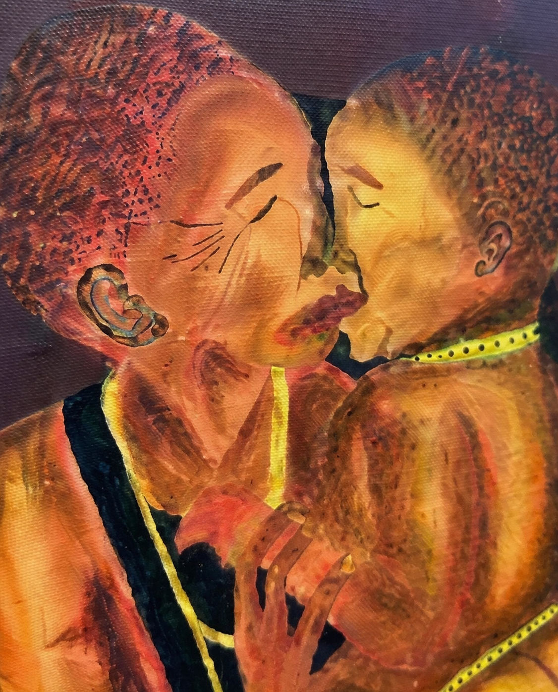 Mama's Love (paint) – Mwezi Radiance Portrait — handcrafted African furniture by FashonistarGallery in Kenya (view 3)