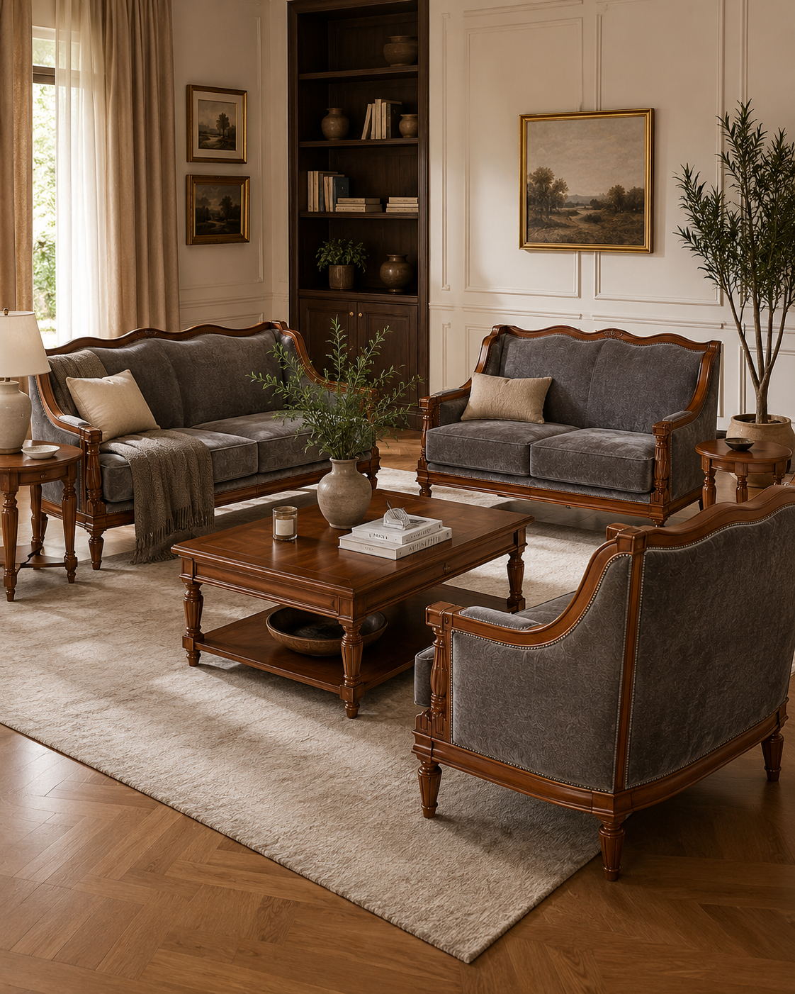 Zuberi Heritage Sofa Set — handcrafted African furniture by King Basu furniture and Decor  in Kenya