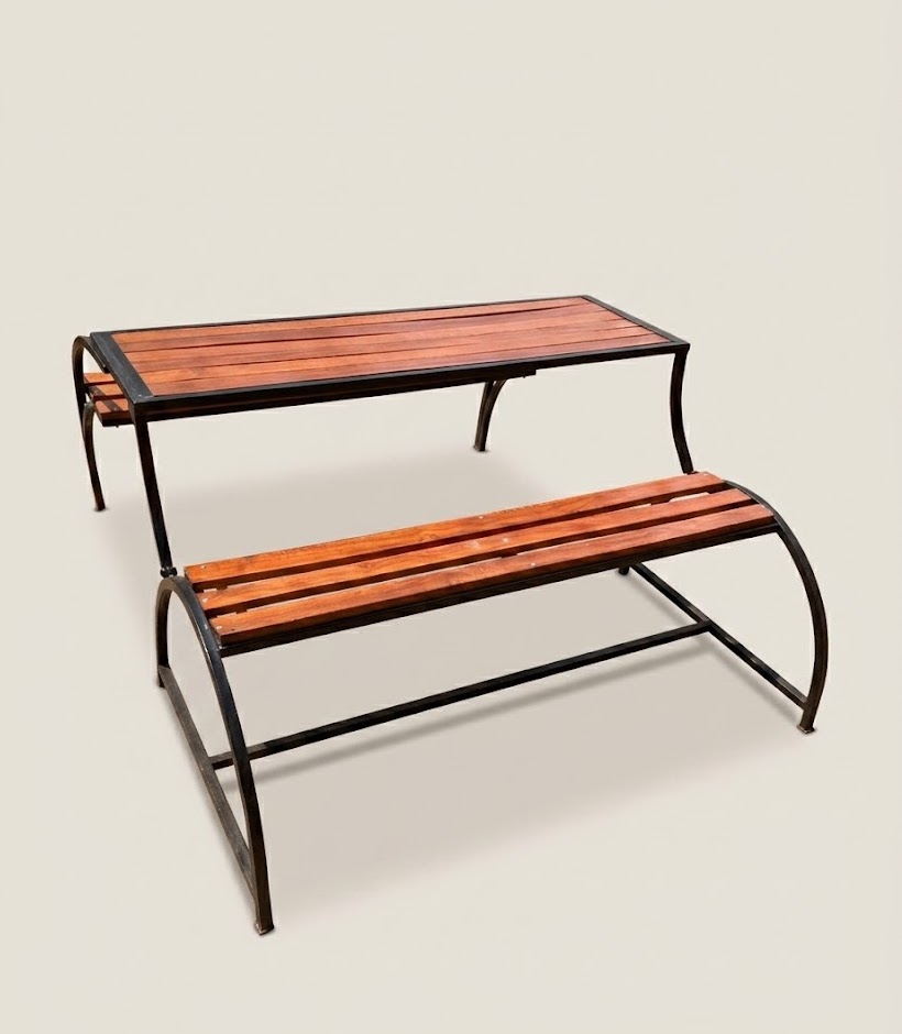 Kikwetu Outdoor Bench — handcrafted African outdoor by Cate furniture  in Kenya (view 2)