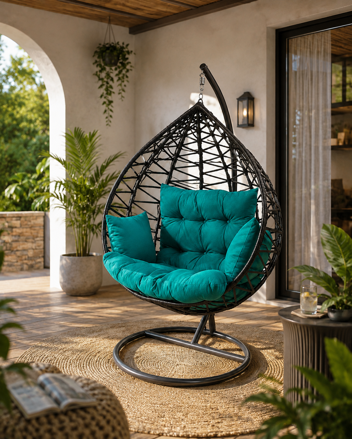 Amani Hanging Egg Chair — handcrafted African outdoor by Rachael furniture  in Kenya