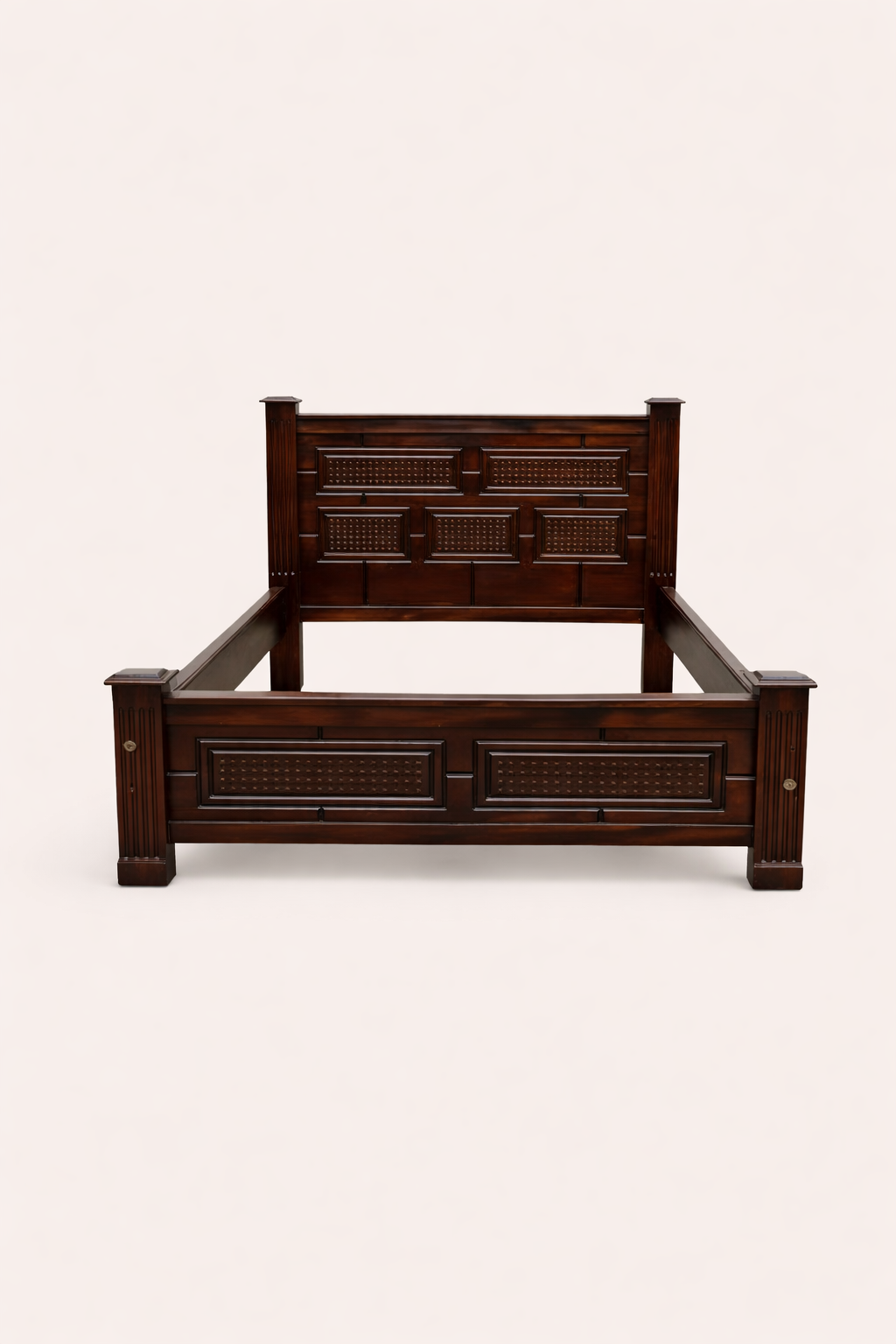 Mvua Grand Mahogany Bed 5 by 6 — handcrafted African furniture by Lenu Metal in Kenya (view 2)