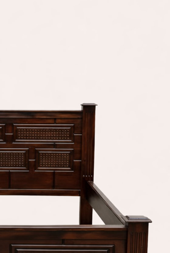 Mvua Grand Mahogany Bed 5 by 6 — handcrafted African furniture by Lenu Metal in Kenya (view 4)