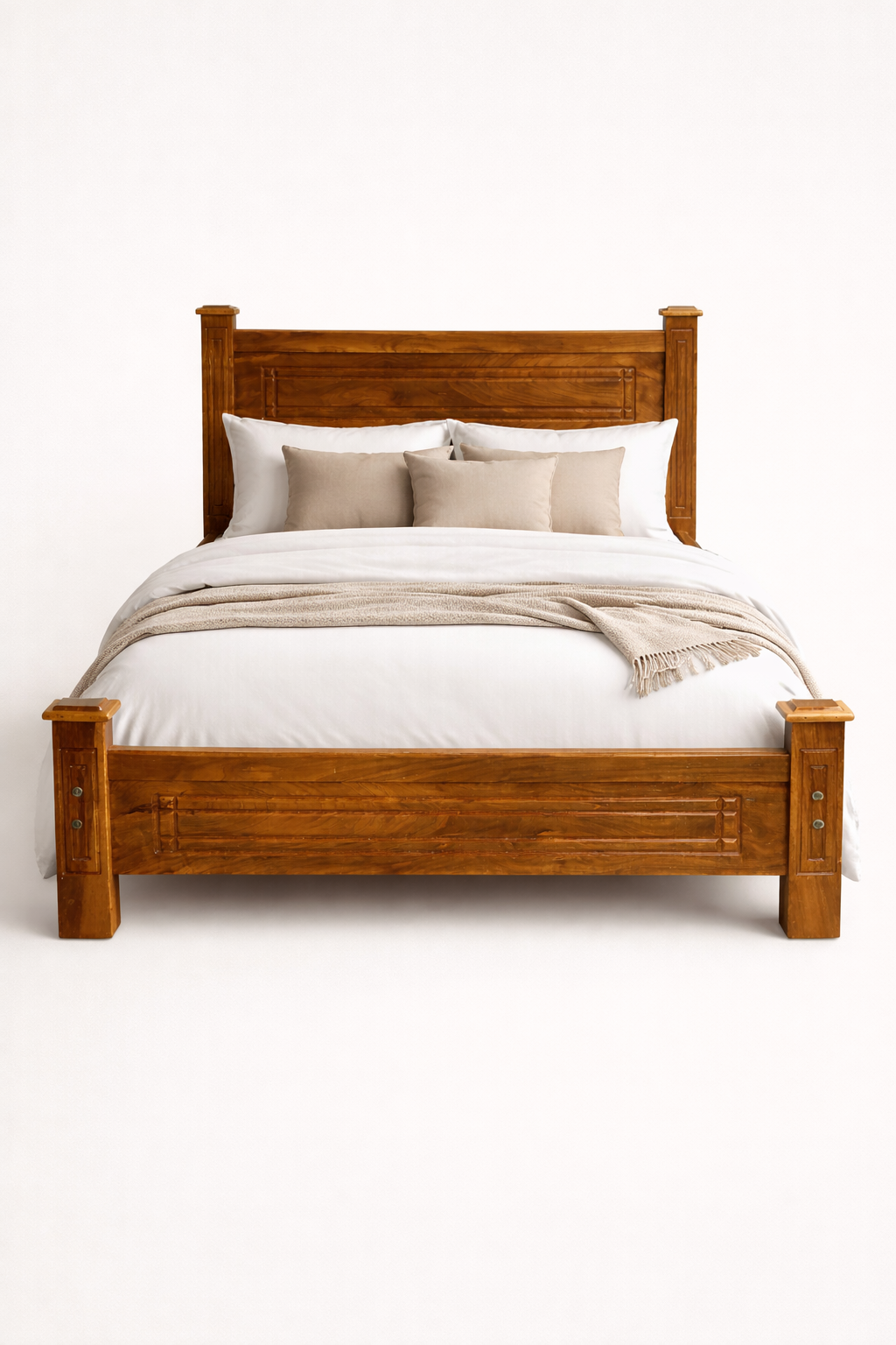Mbingu Bed 5by6 Frame — handcrafted African furniture by Muke Timber & Furniture  in Kenya