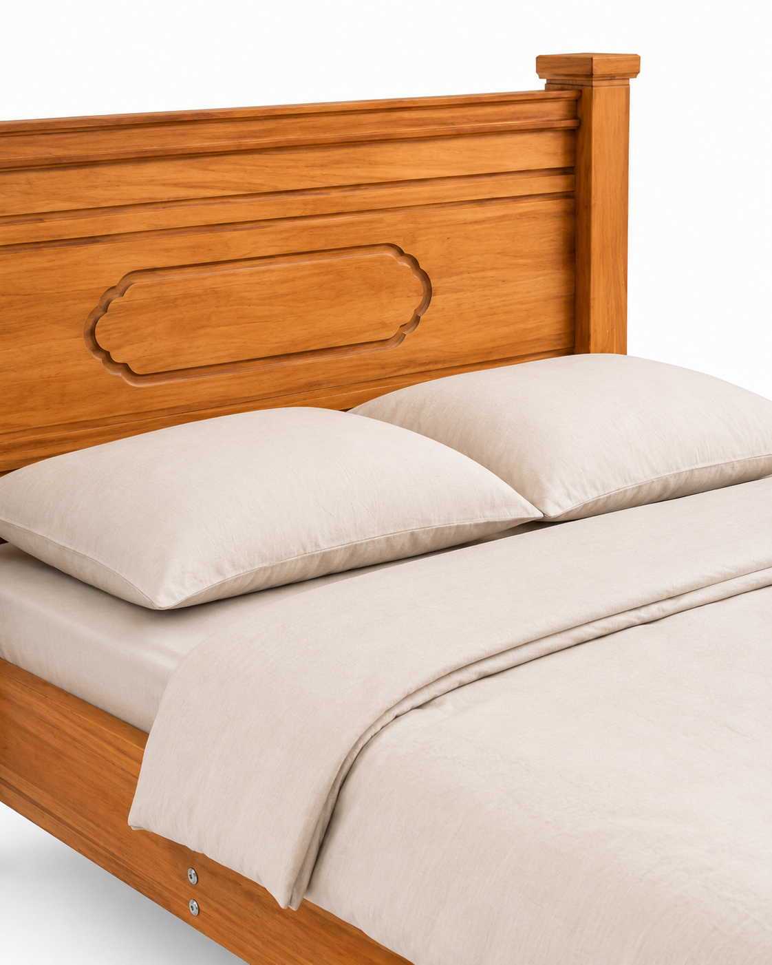 5 by 6 Vuko Mahogany Bed Frame — handcrafted African furniture by Vejo furniture  in Kenya (view 4)