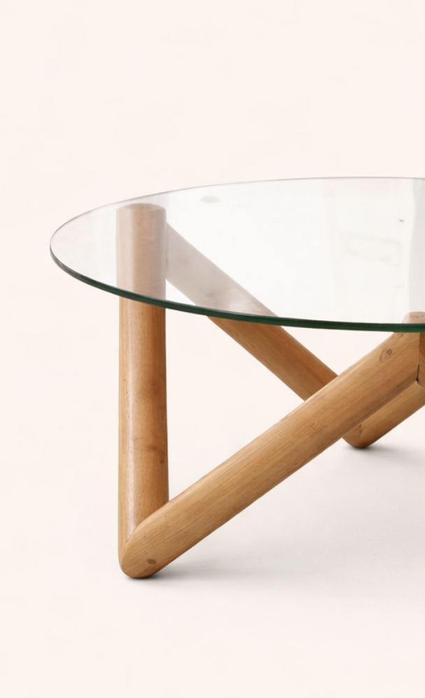Hadhi Round Glass Coffee Table — handcrafted African furniture by Classic Furniture in Kenya (view 2)