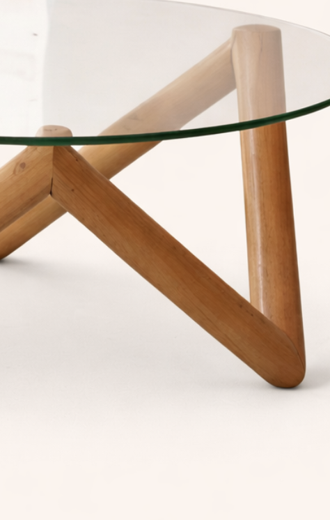 Hadhi Round Glass Coffee Table — handcrafted African furniture by Classic Furniture in Kenya (view 3)