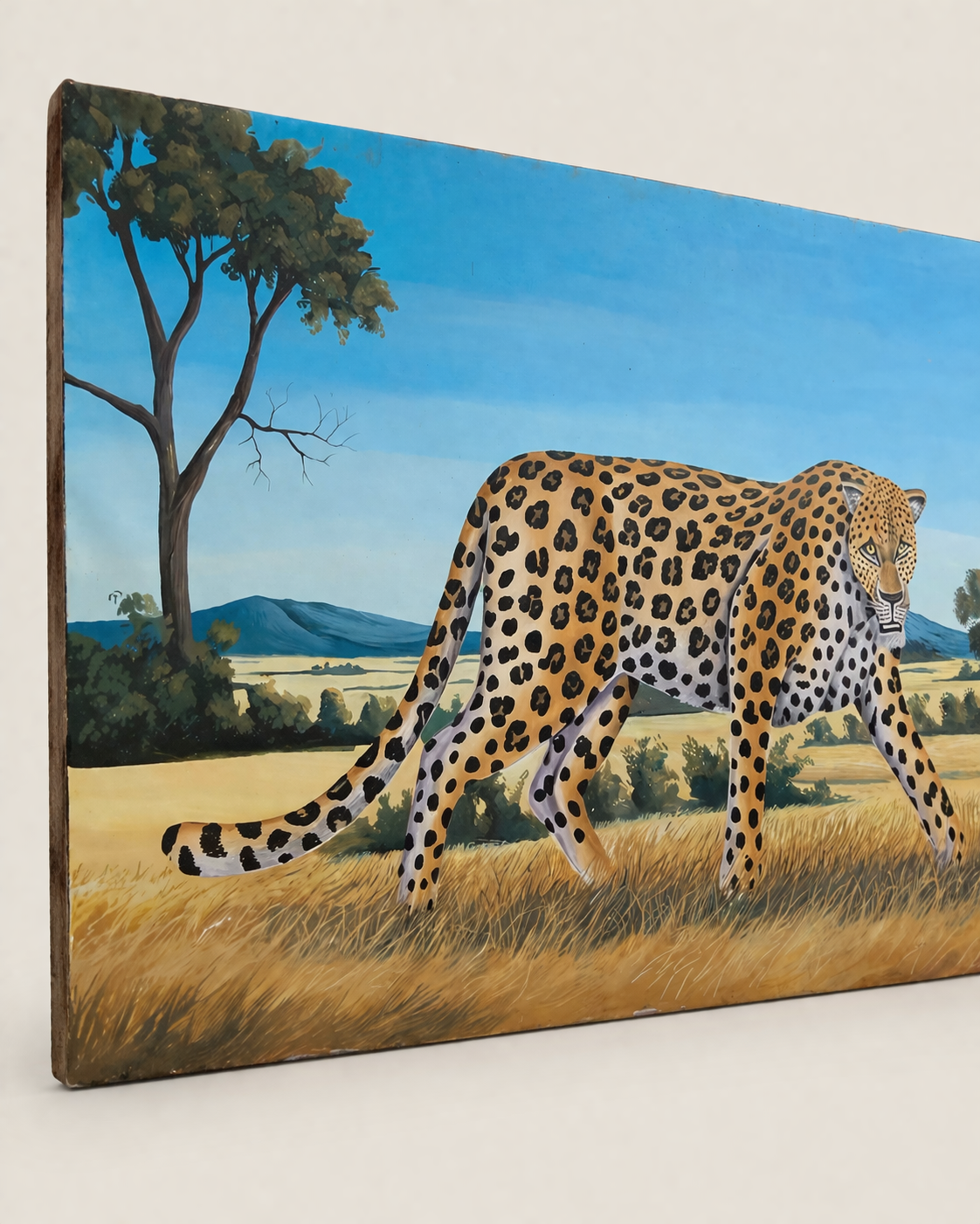 Leopard Art Paint Kijani Canvas — handcrafted African furniture by FashonistarGallery in Kenya (view 3)