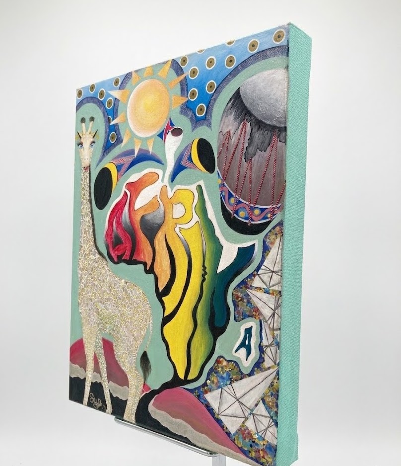 Mama Africa (paint) Aziza Canvas — handcrafted African furniture by FashonistarGallery in Kenya (view 2)