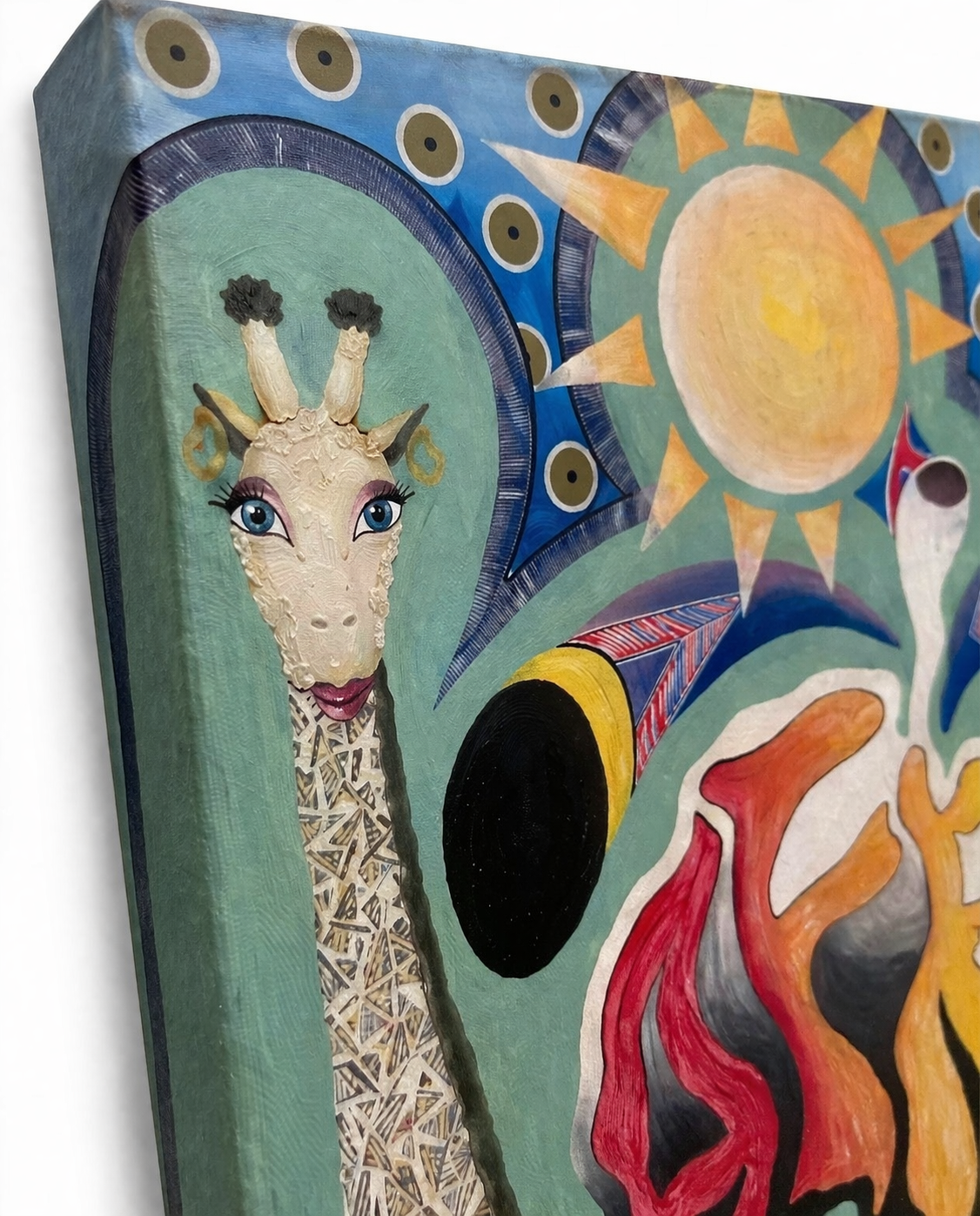 Mama Africa (paint) Aziza Canvas — handcrafted African furniture by FashonistarGallery in Kenya (view 3)
