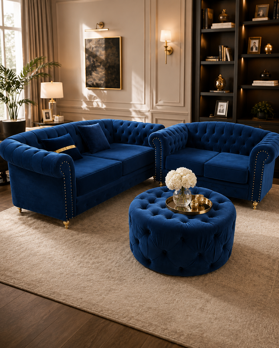 5 Seater Chesterfield Sofa Set — handcrafted African furniture by Ojey's design limited in Kenya