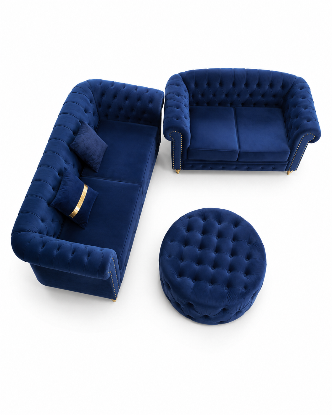5 Seater Chesterfield Sofa Set — handcrafted African furniture by Ojey's design limited in Kenya (view 2)