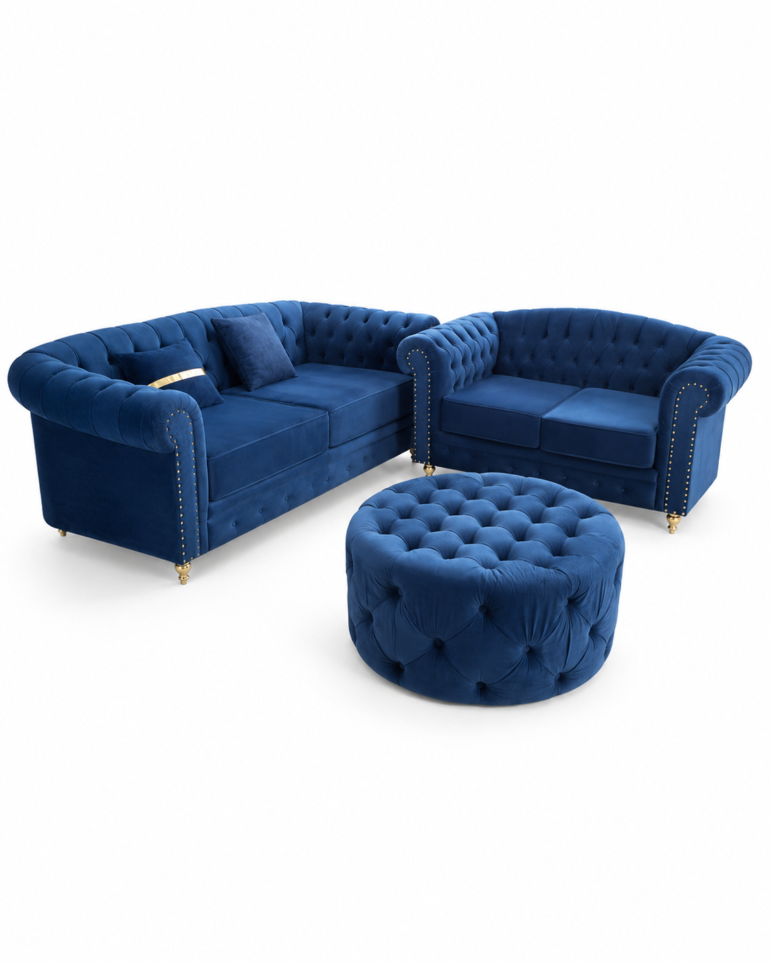 5 Seater Chesterfield Sofa Set — handcrafted African furniture by Ojey's design limited in Kenya (view 3)