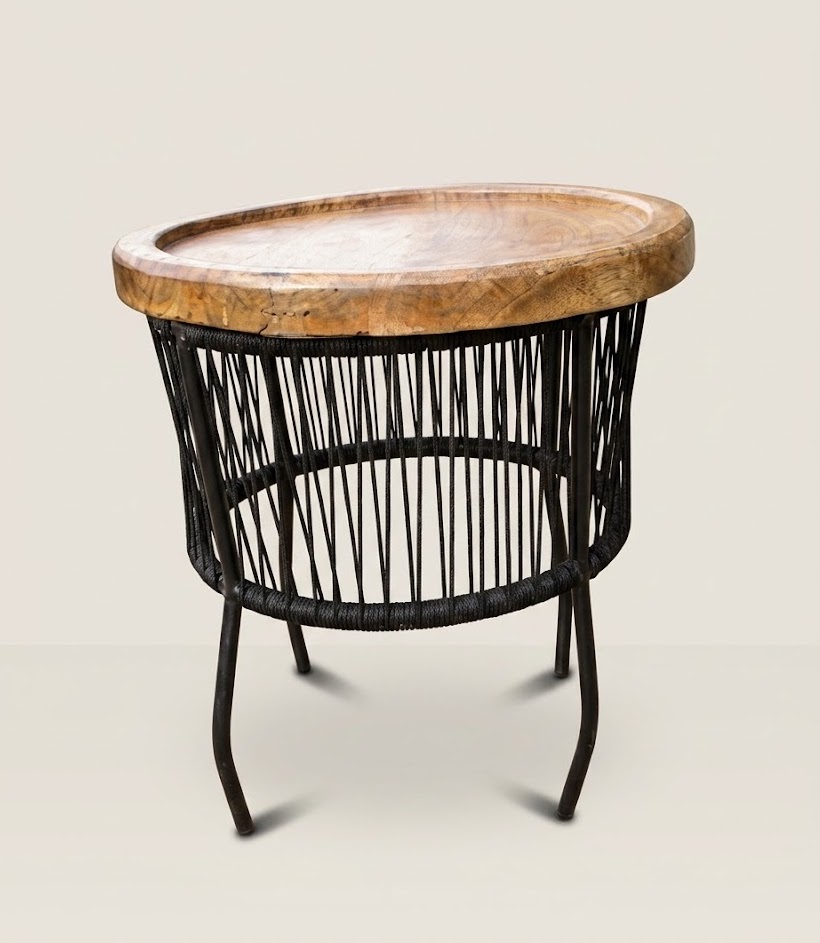 Bafuni Mango Wood Side Table — handcrafted African furniture by Tajil furniture  in Kenya