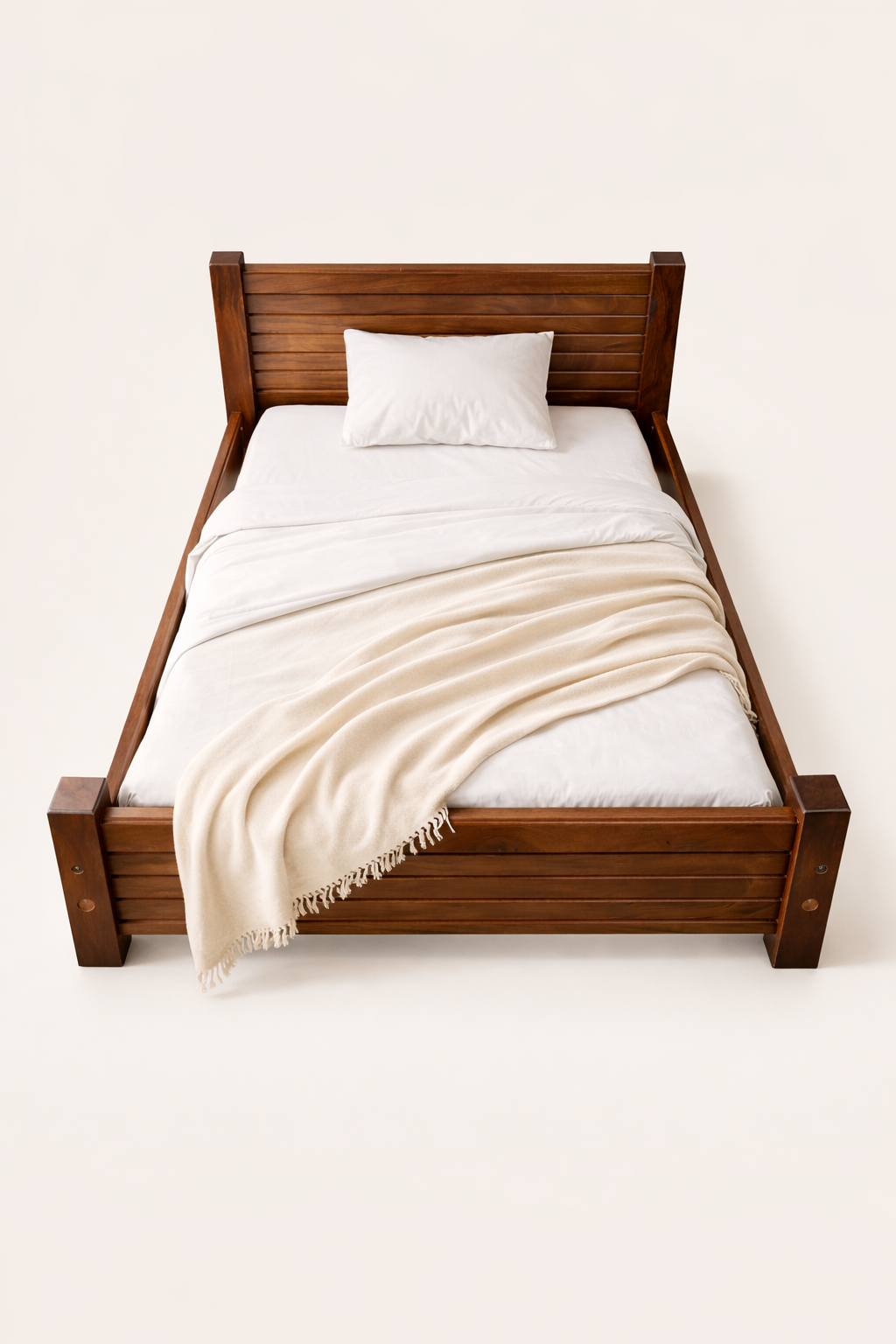Kikwetu Slatted King Size Bed — handcrafted African furniture by Cobs Furniture and metal works in Kenya