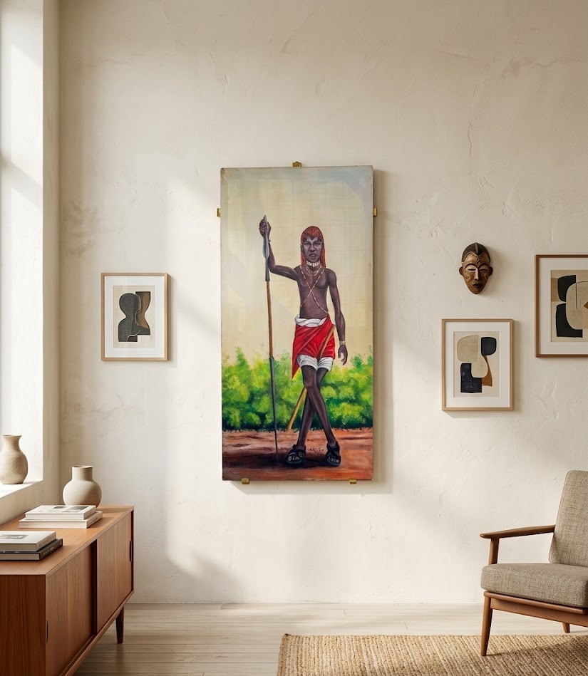 Maasai Painting: Engare Serian — handcrafted African furniture by FashonistarGallery in Kenya