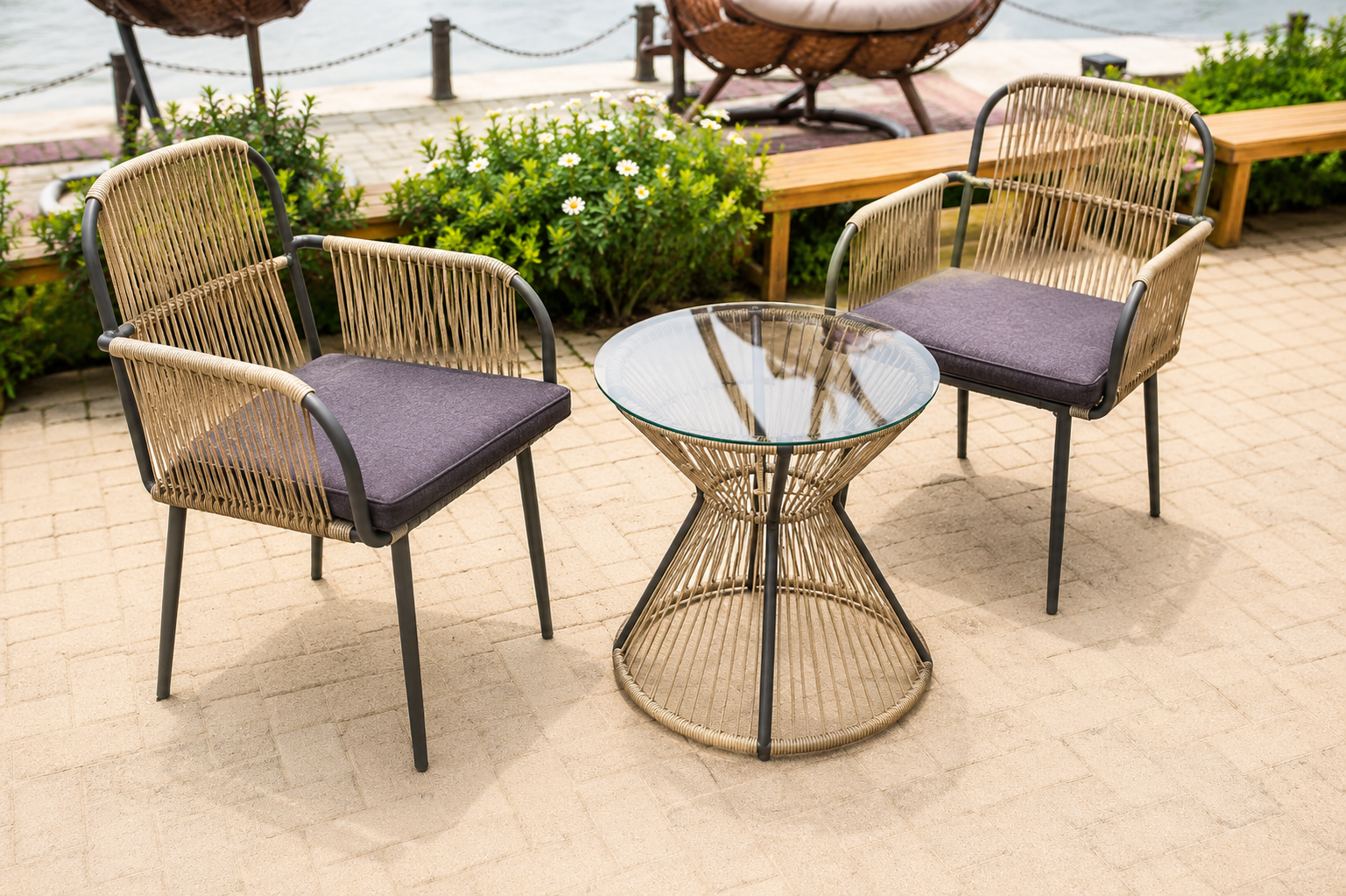 Patio Bistro Set — handcrafted African outdoor by Sinai in Kenya (view 2)