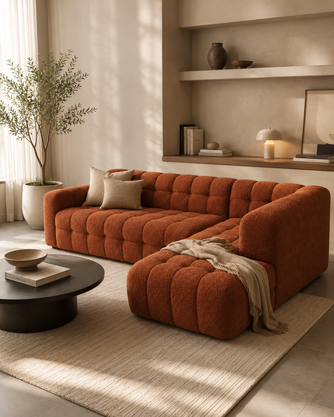 Rangi L-Shaped Sofa — handcrafted African furniture by Ojey's design limited in Kenya