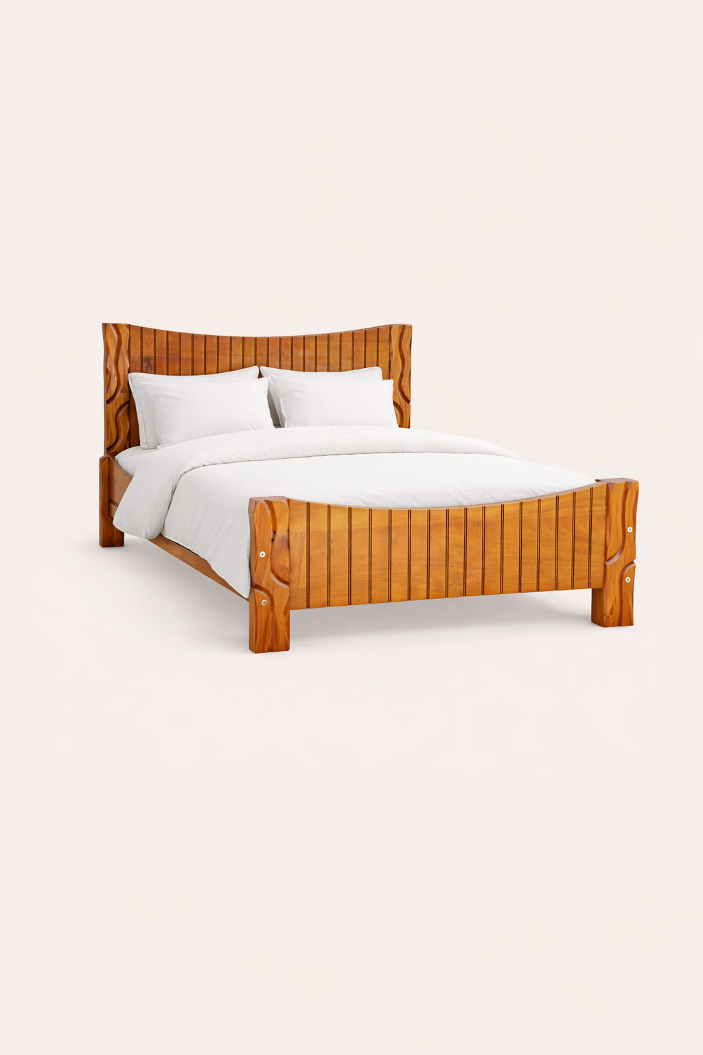 Jua Carved Mahogany Bed 5 by 6 — handcrafted African furniture by Promising furniture world  in Kenya