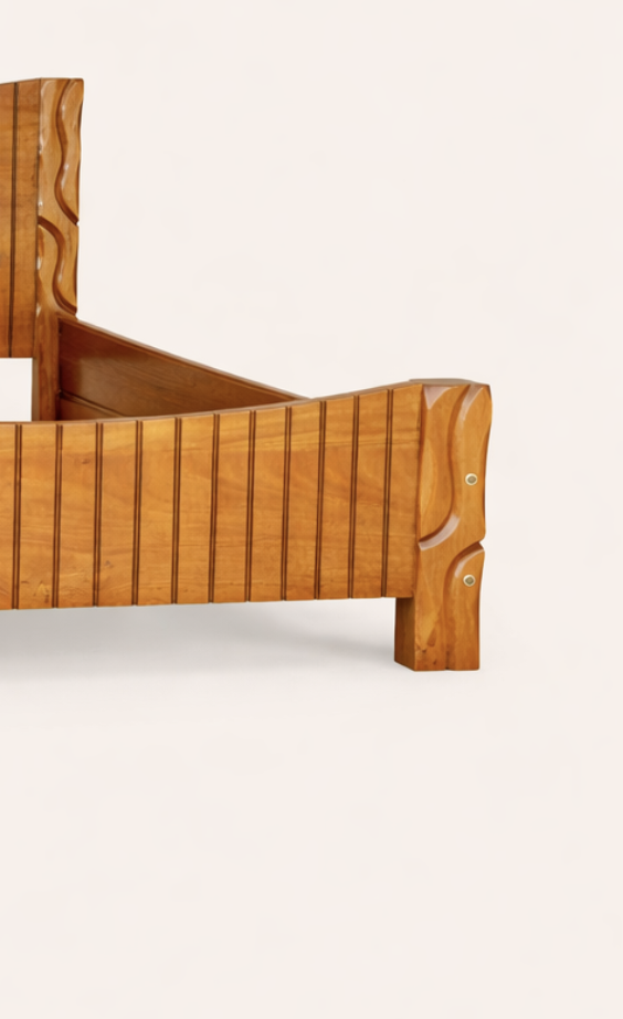 Jua Carved Mahogany Bed 5 by 6 — handcrafted African furniture by Promising furniture world  in Kenya (view 4)