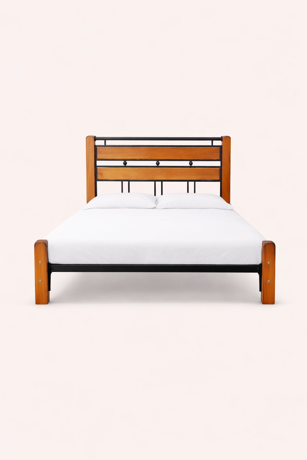 Jua Mahogany & Metal Bed — handcrafted African furniture by Lenu Metal in Kenya