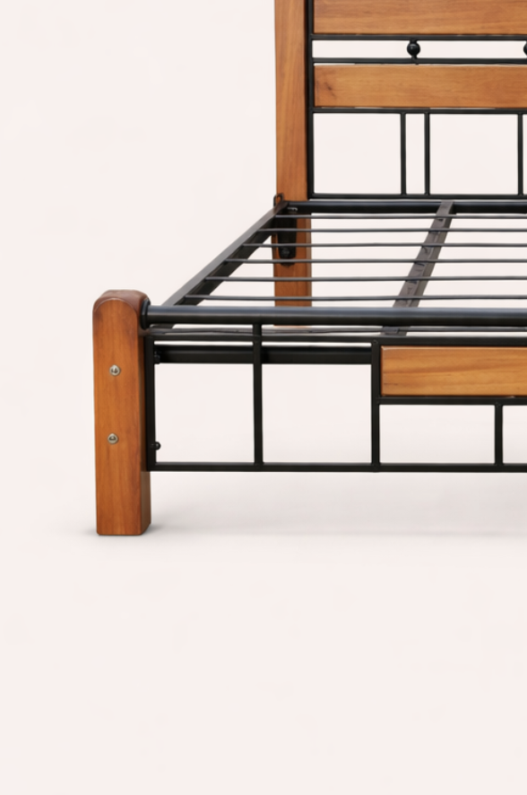 Jua Mahogany & Metal Bed — handcrafted African furniture by Lenu Metal in Kenya (view 3)
