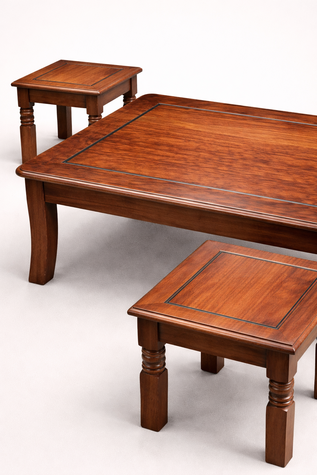 Jua Mahogany Coffee Table Set — handcrafted African furniture by Cozy lifestyle furniture  in Kenya (view 3)