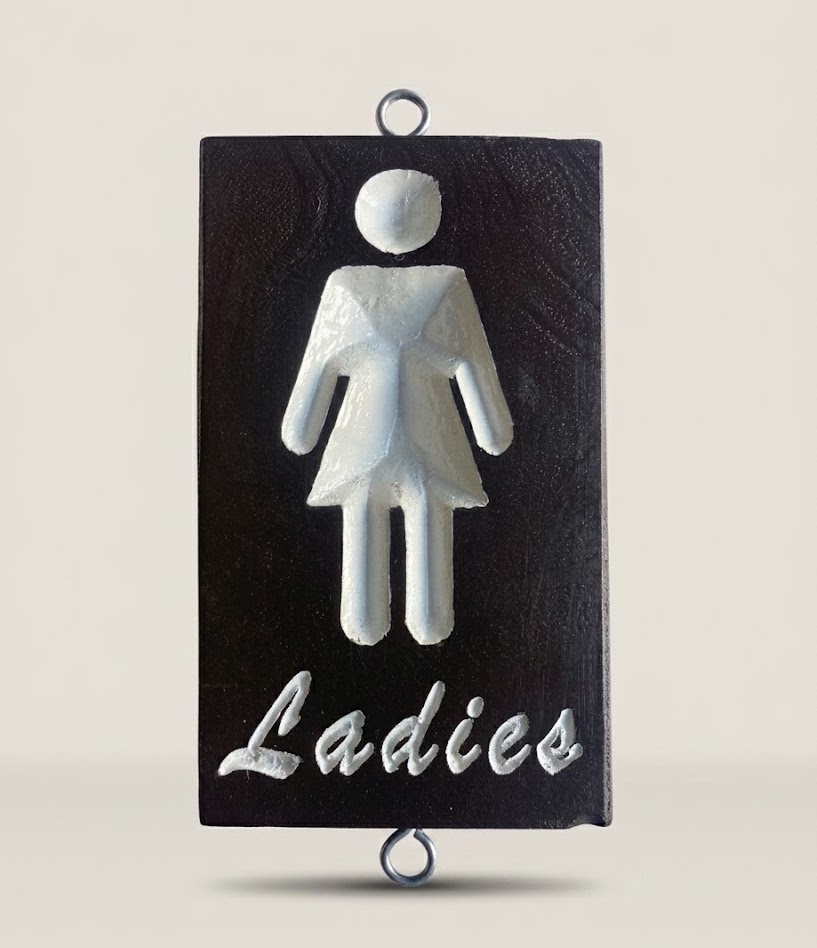 Dau Custom Restroom Signs — handcrafted African outdoor by Dankass Art and Signs  in Kenya (view 2)