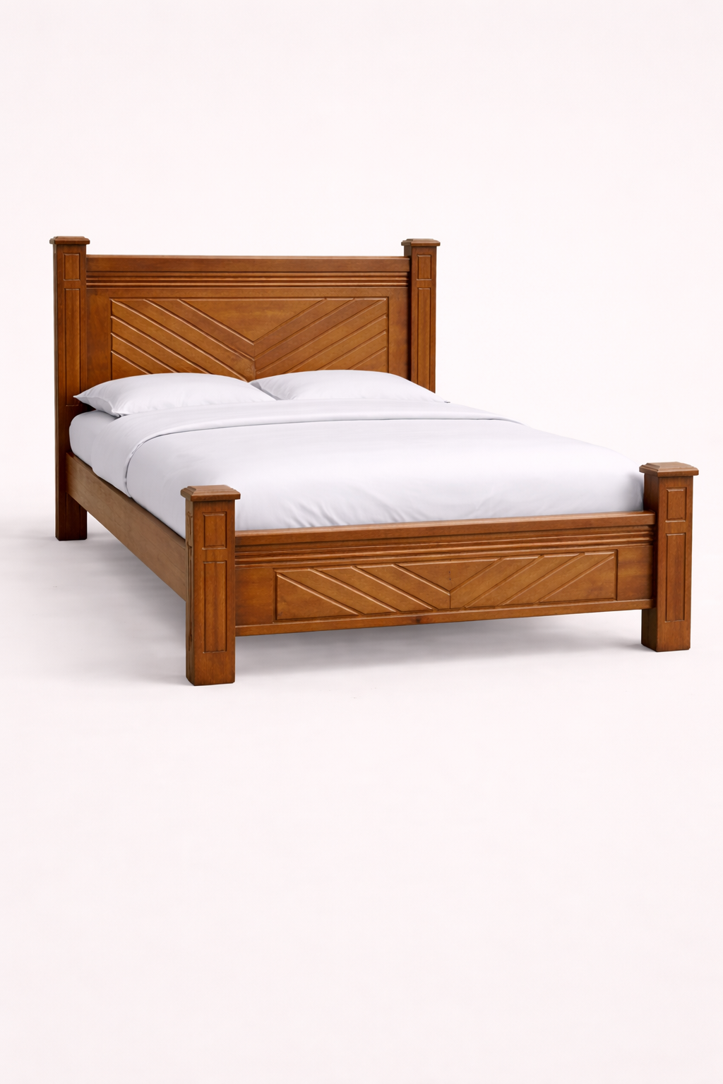 Kwanzaa Carved Mahogany Bed — handcrafted African furniture by Joyvern Neema furniture  in Kenya