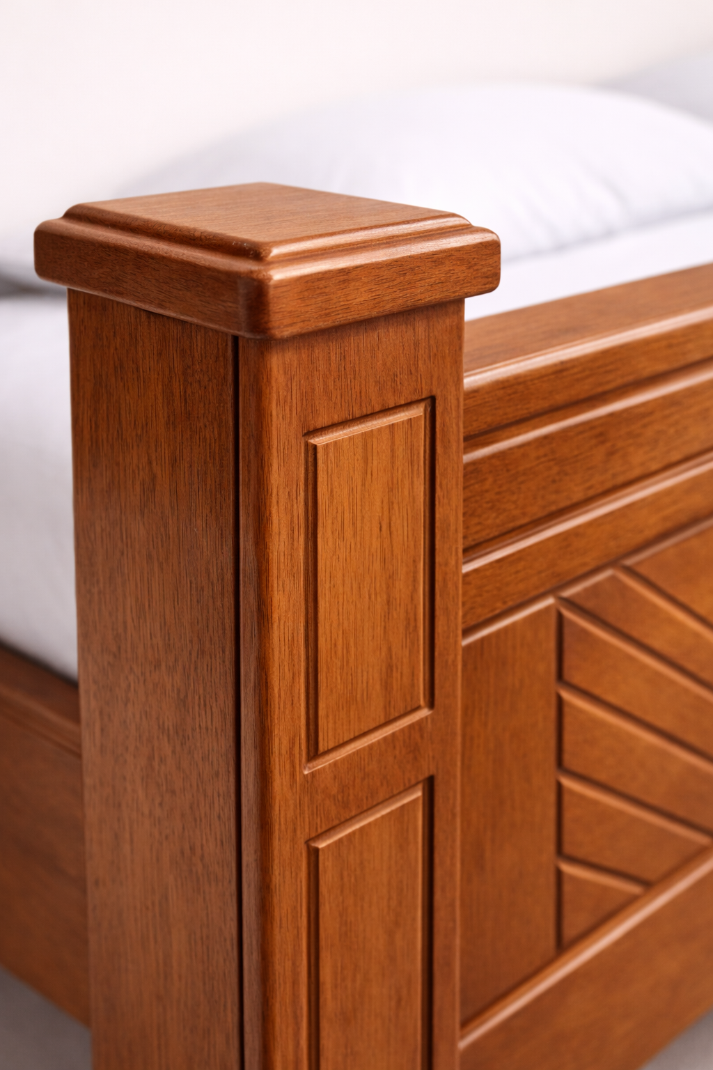 Kwanzaa Carved Mahogany Bed — handcrafted African furniture by Joyvern Neema furniture  in Kenya (view 3)