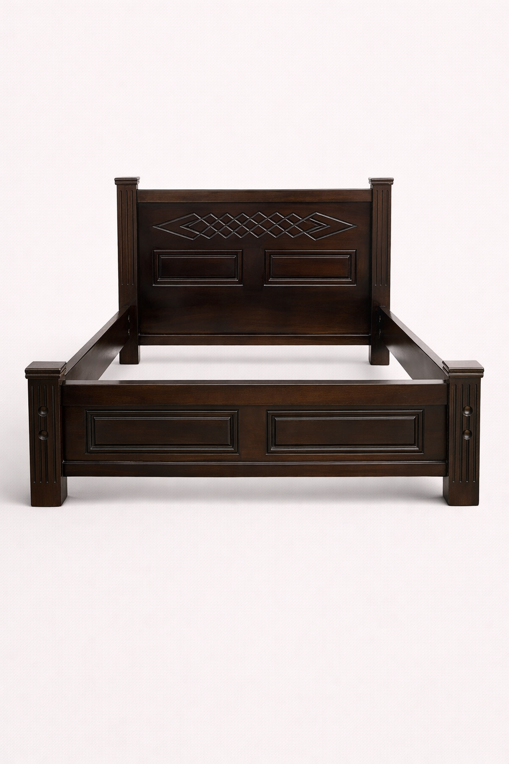 Jua Meru Oak Bed Frame 5 by 6 — handcrafted African furniture by Kenyatta furniture in Kenya (view 2)