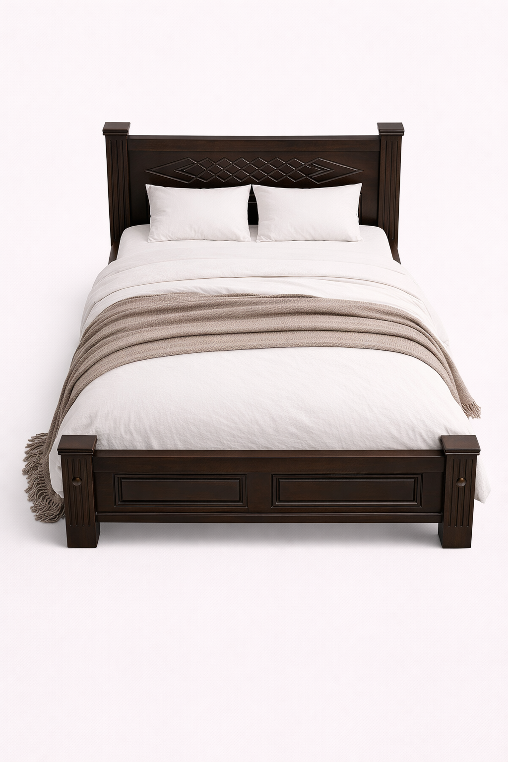 Jua Meru Oak Bed Frame 5 by 6 — handcrafted African furniture by Kenyatta furniture in Kenya