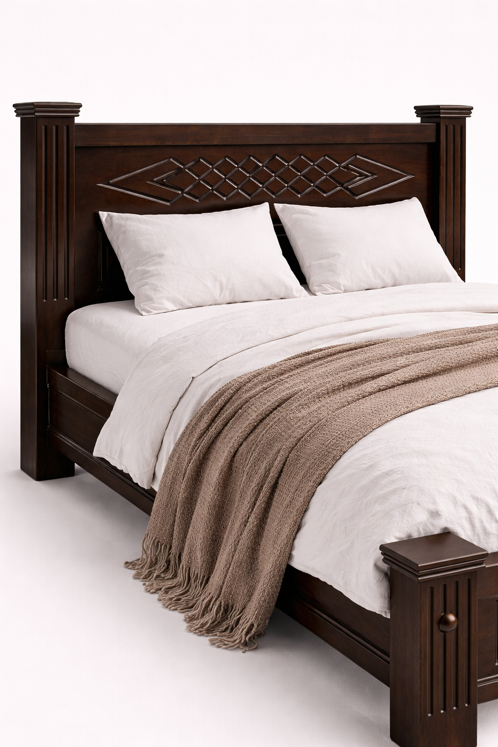 Jua Meru Oak Bed Frame 5 by 6 — handcrafted African furniture by Kenyatta furniture in Kenya (view 3)