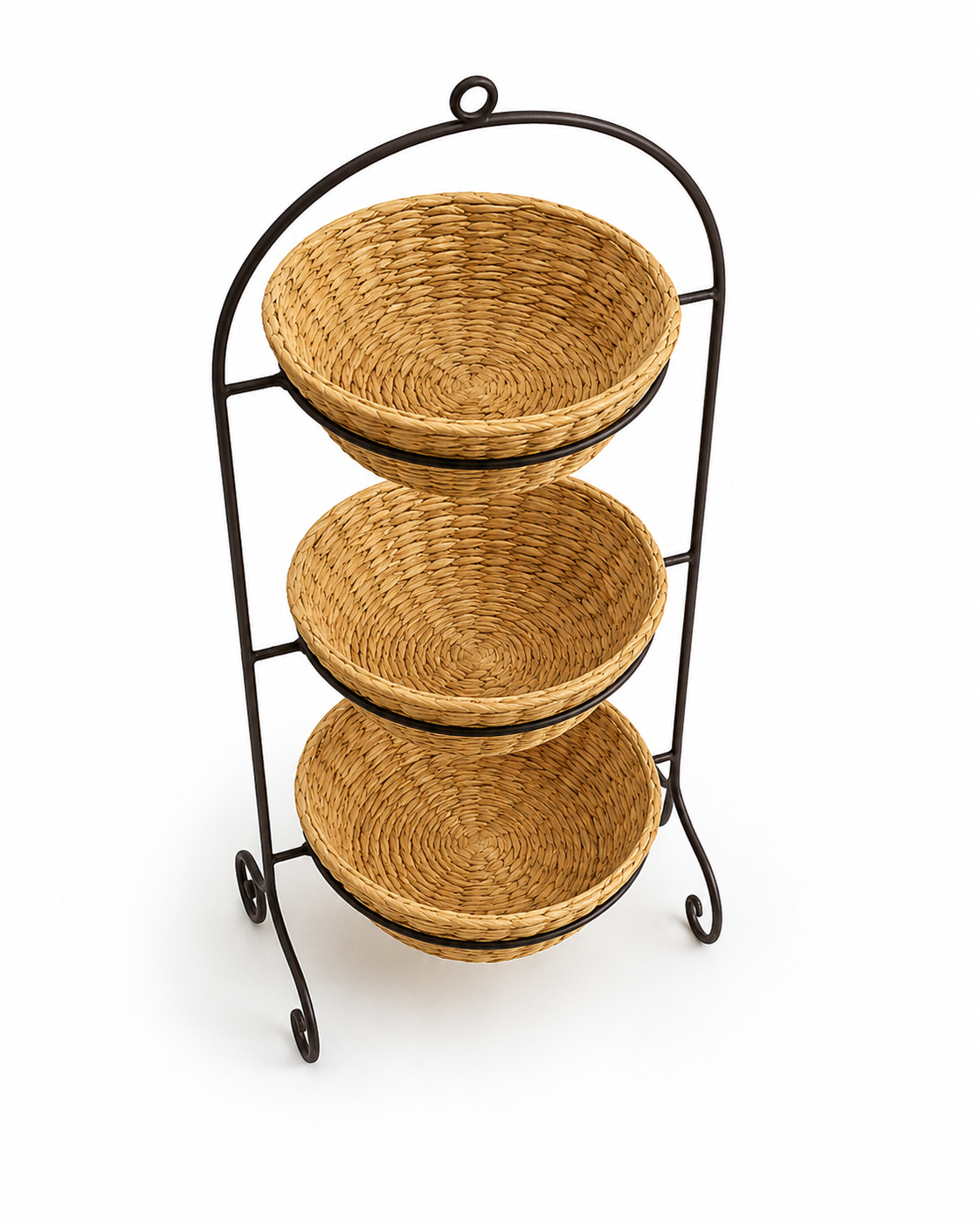 Cibali Tiered Basket Stand — handcrafted African furniture by Joseph craft in Kenya (view 2)
