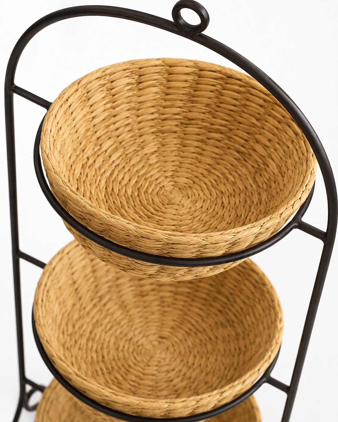 Cibali Tiered Basket Stand — handcrafted African furniture by Joseph craft in Kenya (view 3)