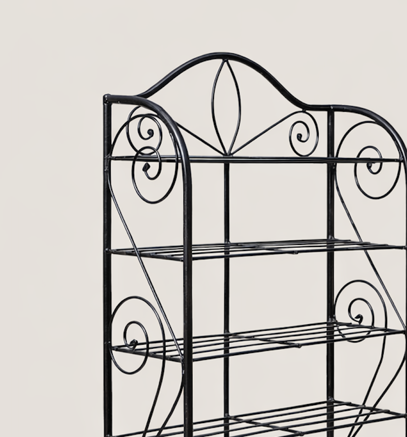 Kito Iron Shoe Rack — handcrafted African furniture by Samuel woodworks  in Kenya (view 3)
