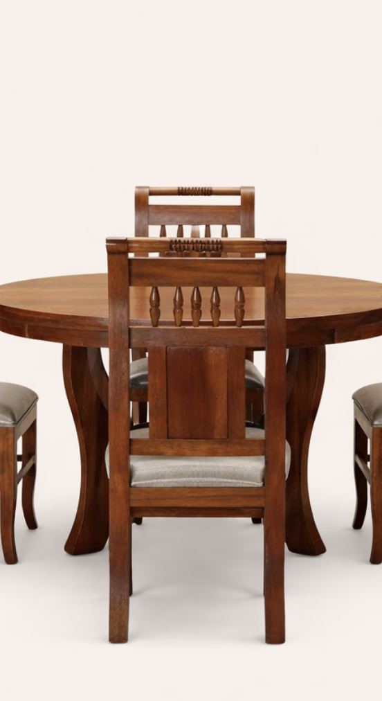 Jua Mahogany Round Dining Table — handcrafted African furniture by Promising furniture world  in Kenya (view 2)