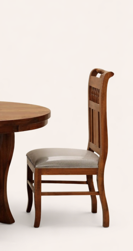 Jua Mahogany Round Dining Table — handcrafted African furniture by Promising furniture world  in Kenya (view 3)